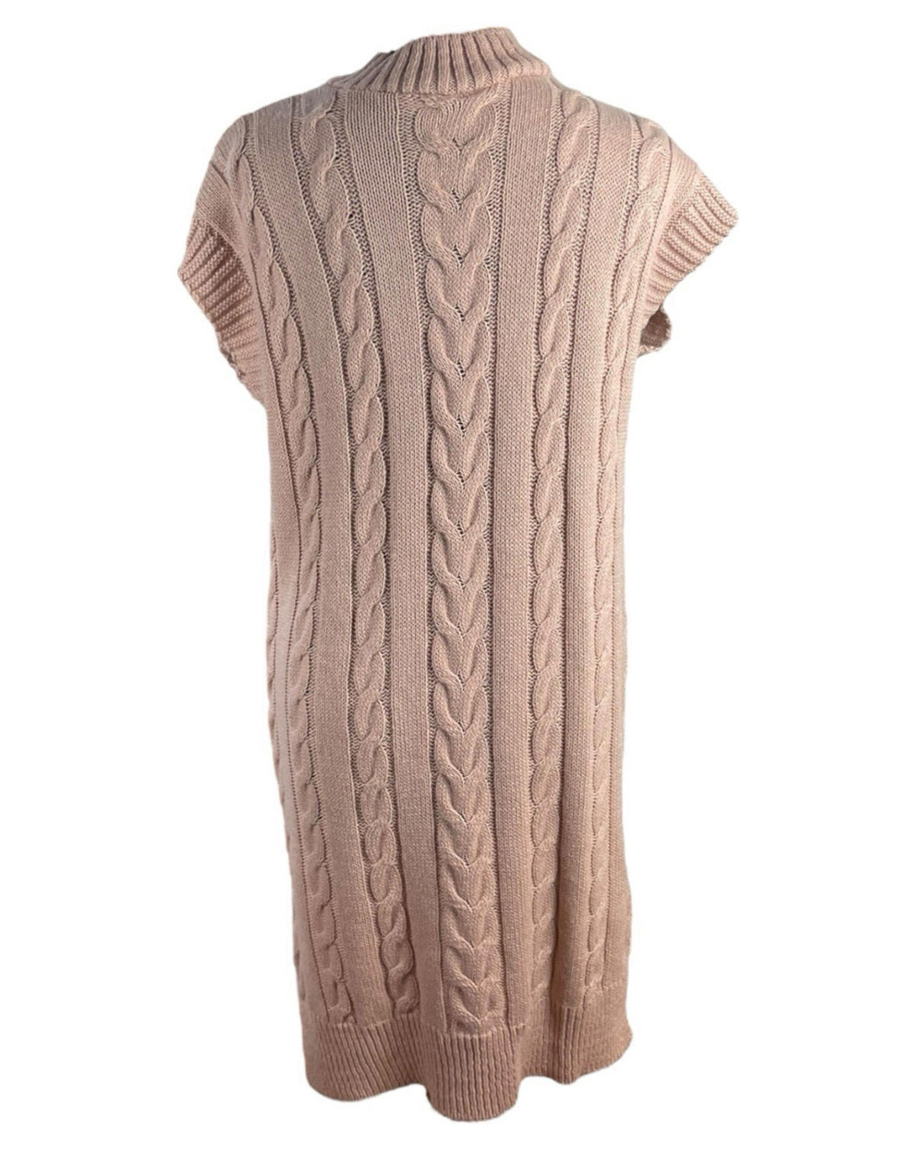 Pink Sleeveless Jumper Dress Knee Length Aaron Knit Women’s UK Size M