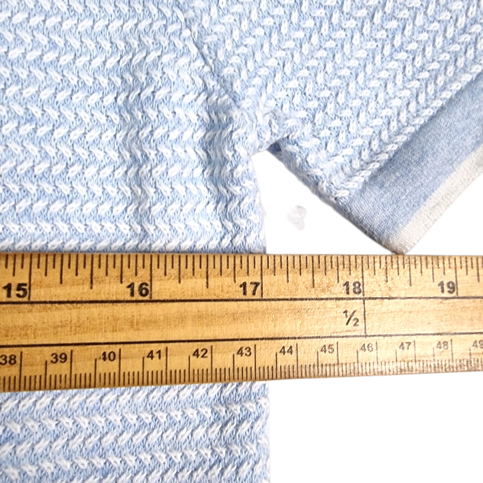 Next Knit Polo Shirt Men's UK Size S Textured Sky Blue Short Sleeve 100% Cotton