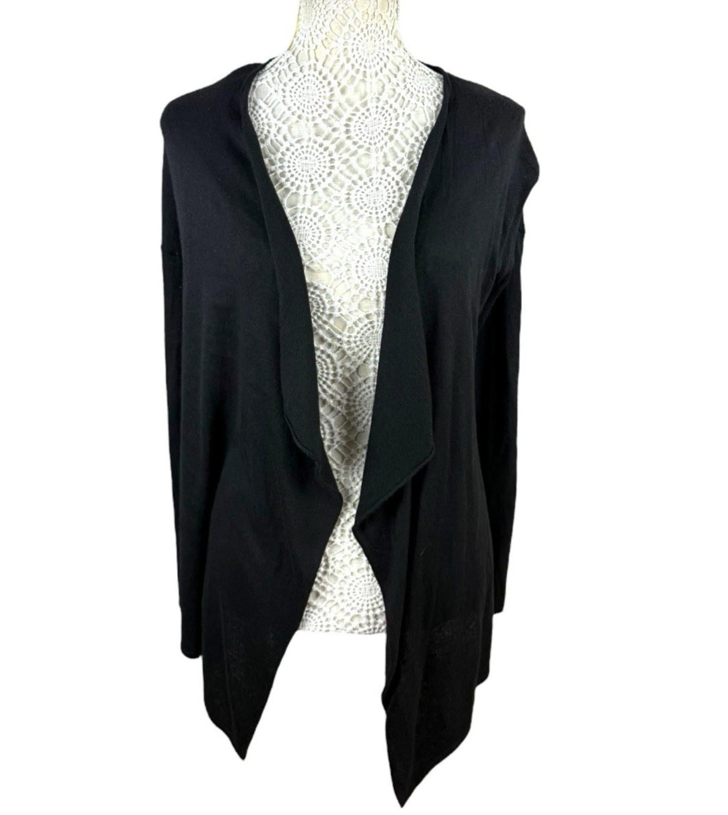 H&M Black Thin Cardigan Open Front Women’s UK Size XS