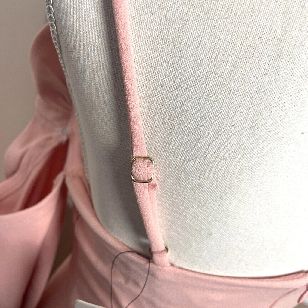 Lucy Wang Mini Dress Pink Off Shoulder Fitted Stretch Women's UK Size S (8)