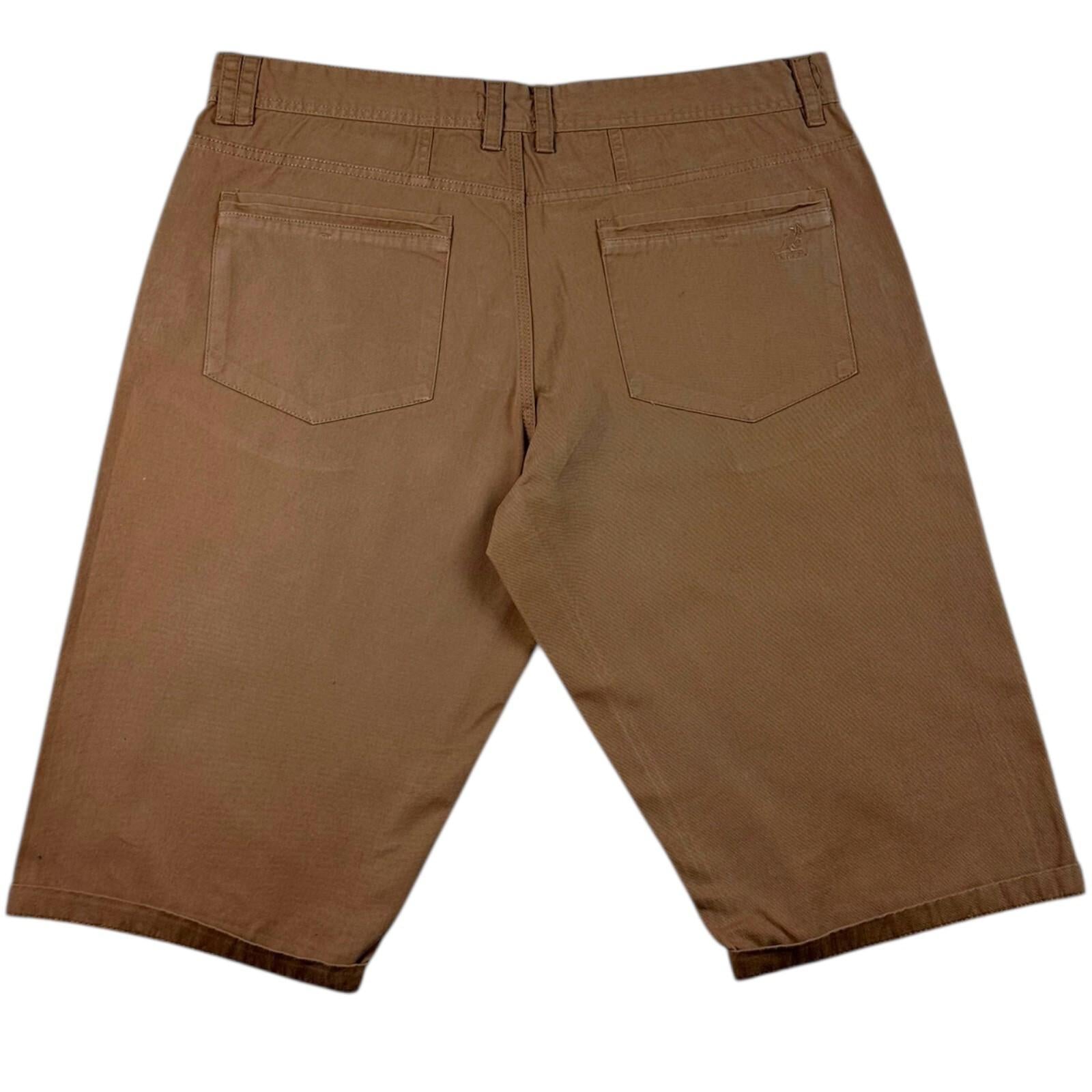 Kangol Chino Shorts Men's UK Size 2XL Brown Button Front Casual 100% Cotton W40