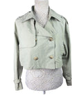 Stradivarius Light Kahki Trench Coat Cropped Relaxed Fit Women’s UK Size XS
