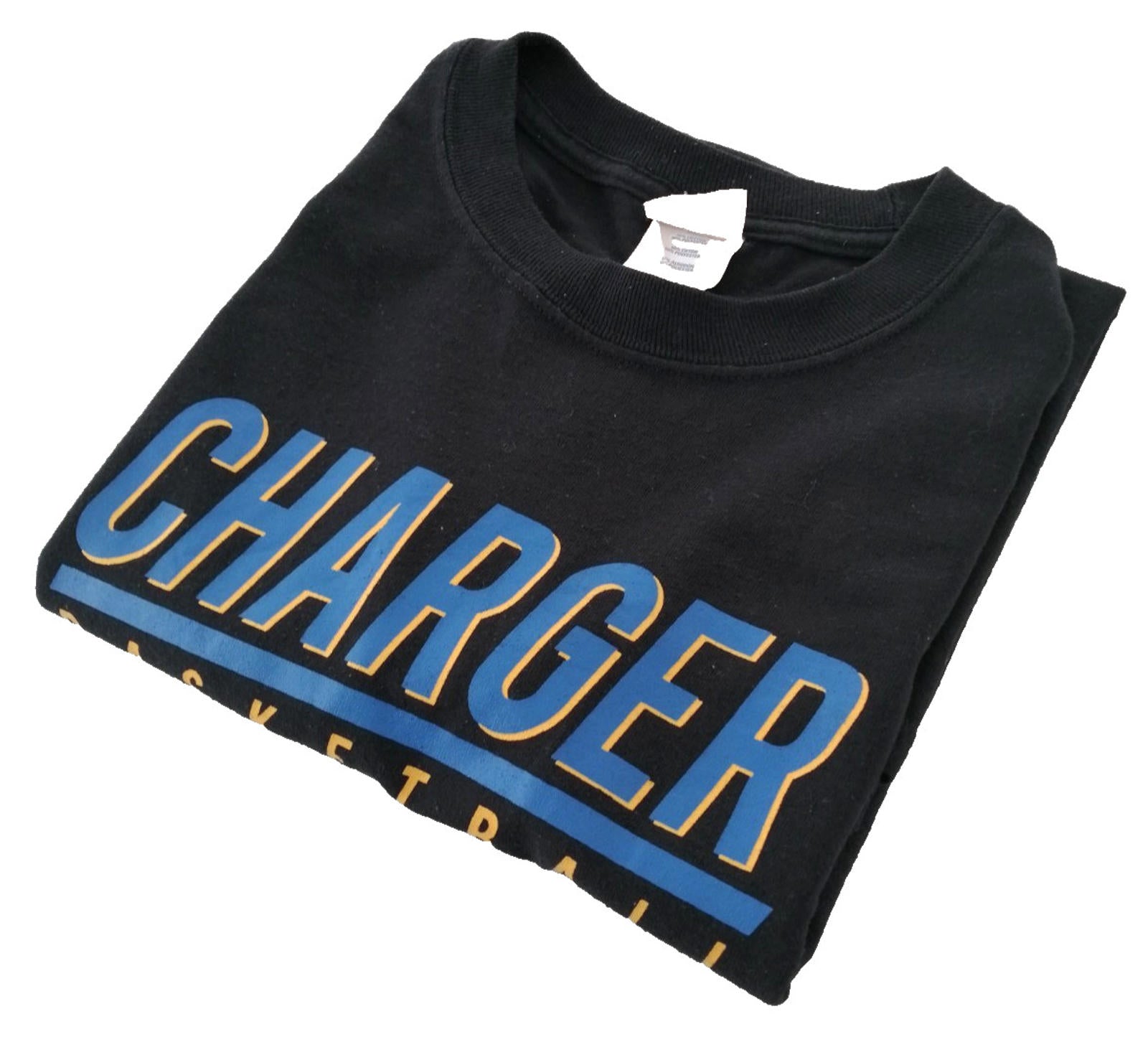Charger Basketball Sports Graphic Print T-Shirt Men's Size M Black Crew Neck