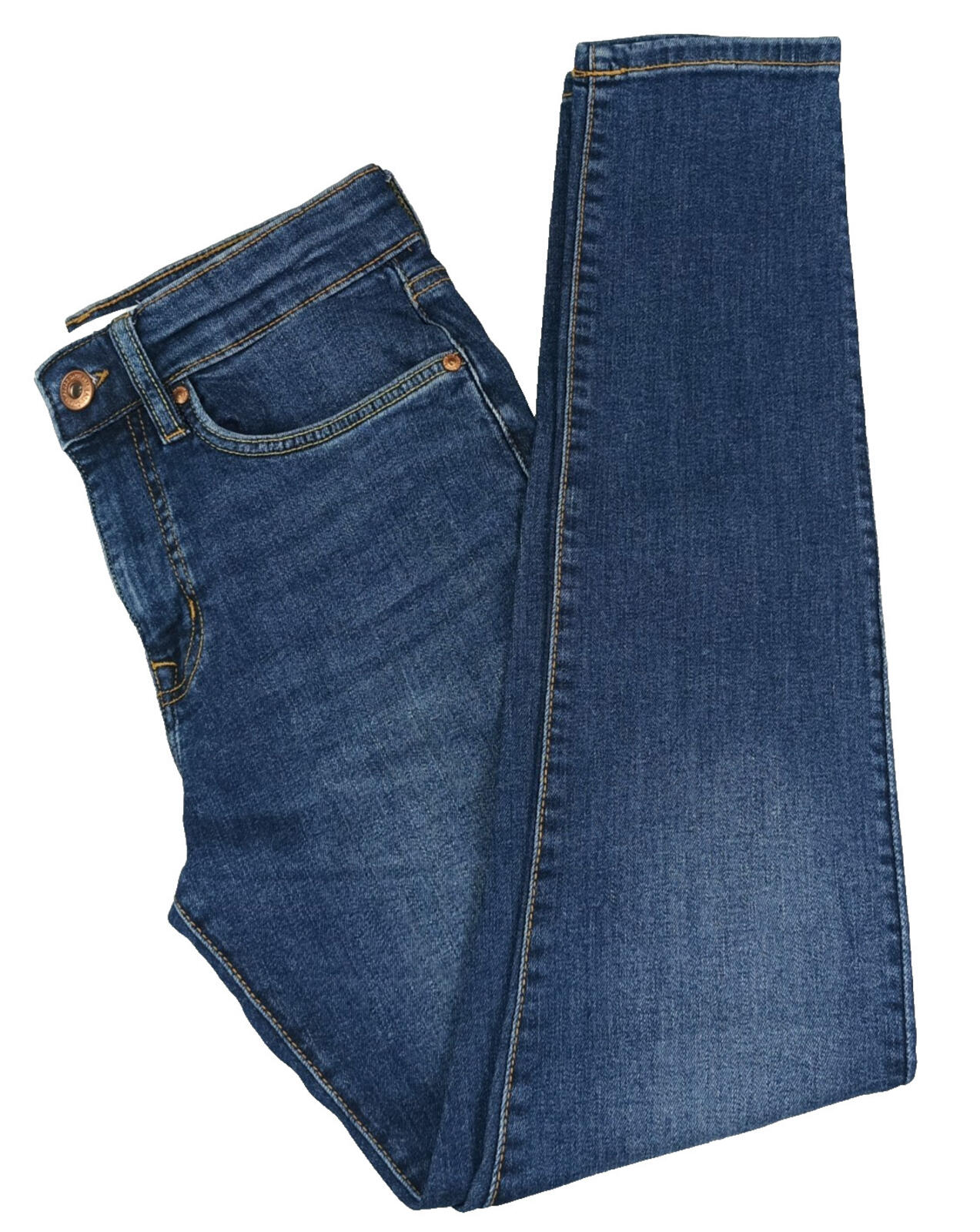 Easy Jeans Men's UK Size W28 L29 Blue 5 Pocket Cotton Rich Denim Zip Front