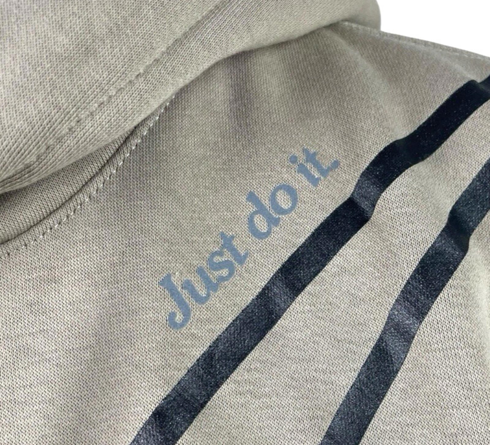 Nike Swoosh Hoodie Fleece Lined Jersey Beige Stone Women’s UK Size S