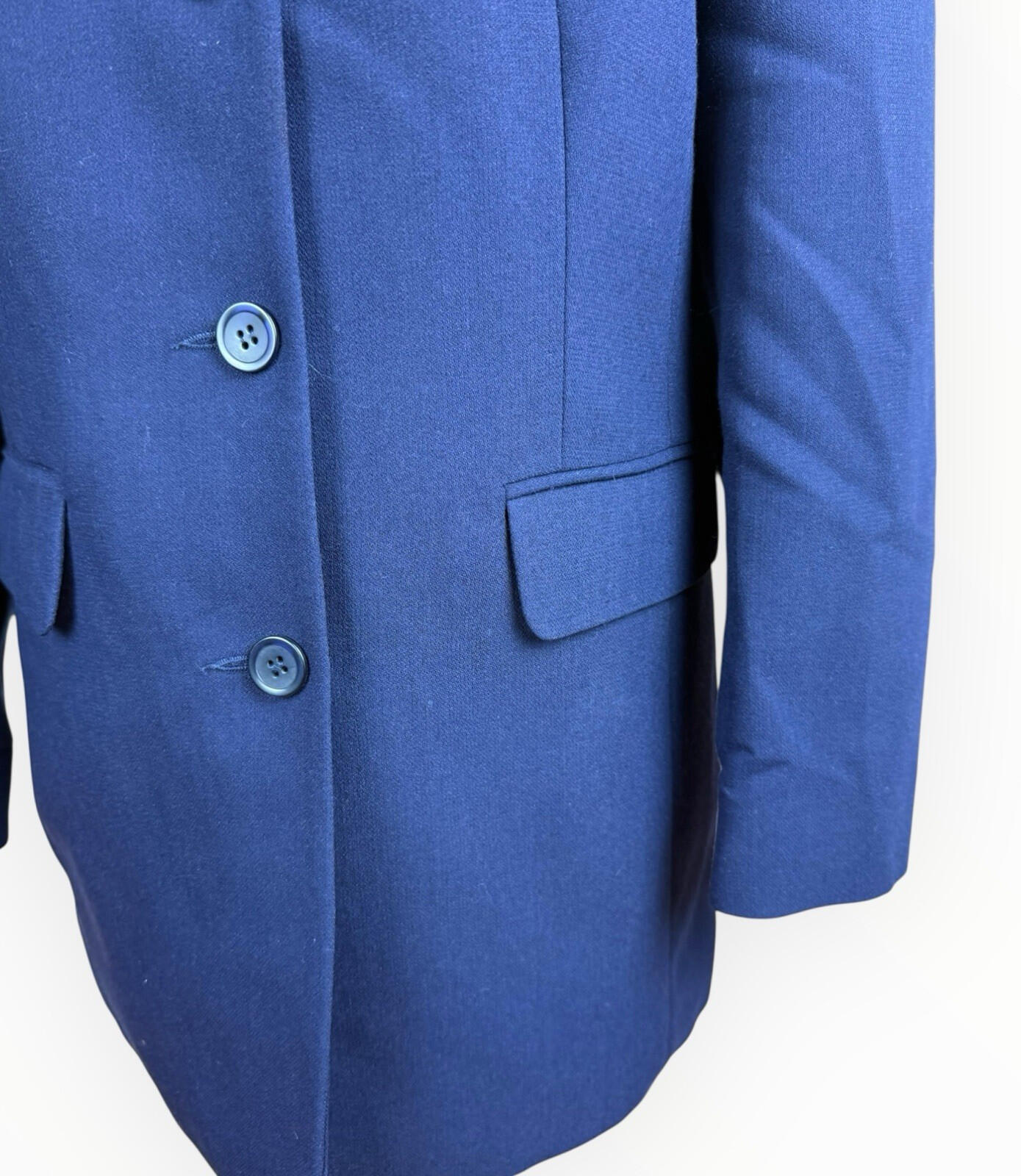 Essentials Blazer Jacket Women’s UK Size 12 Mid Length Navy Blue Collared