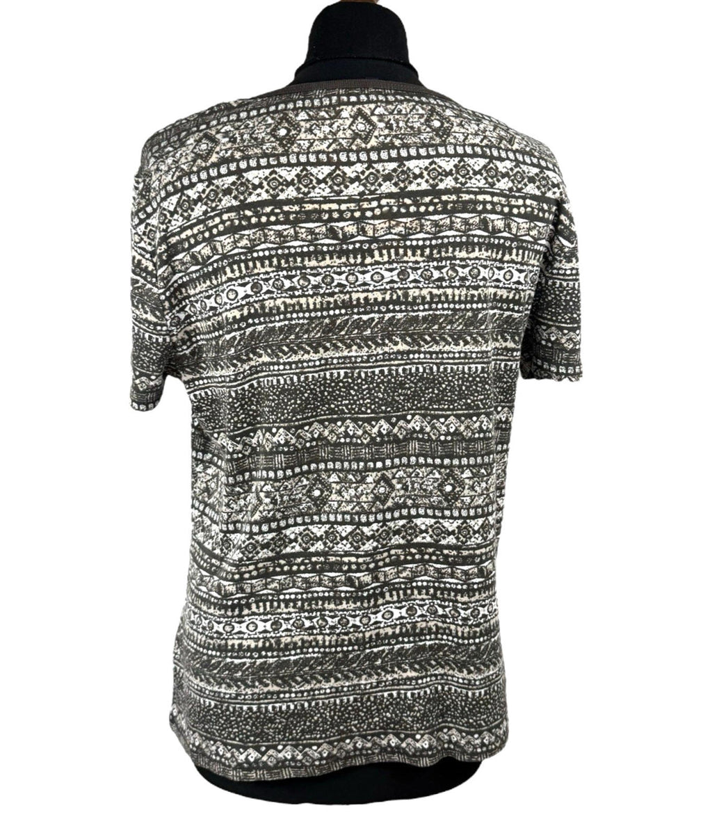 Maine Brown Patterned Tshirt Top Short Sleeve Round Neck Women’s UK Size 16
