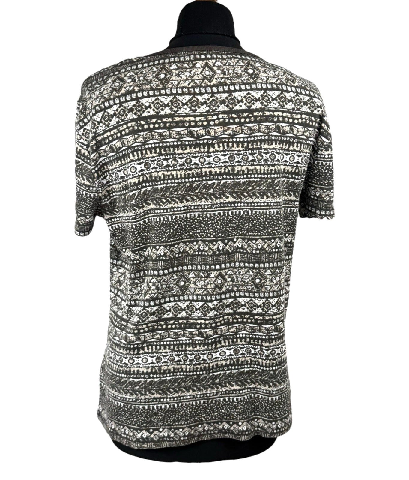 Maine Brown Patterned Tshirt Top Short Sleeve Round Neck Women’s UK Size 16