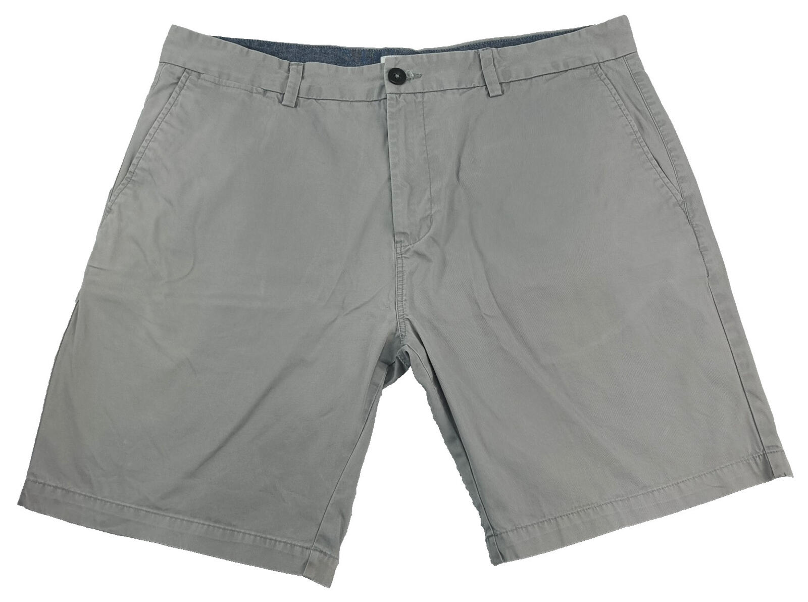 Next Chino Shorts Men's UK Size 38W Grey 100% Cotton Zip Front Pockets