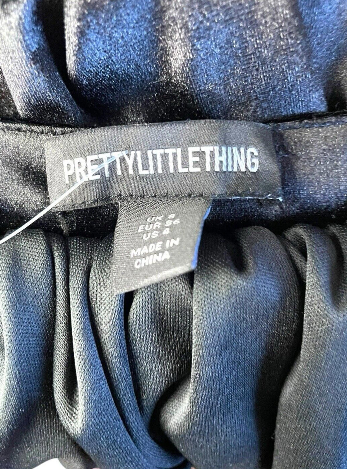 Pretty Little Thing Black Velour Bubble Hem Mini Skirt Women’s UK Size 8