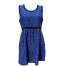 Jack Wills Dark Blue & Star Mini Dress Women's UK Size 12 Side Zipper Pockets