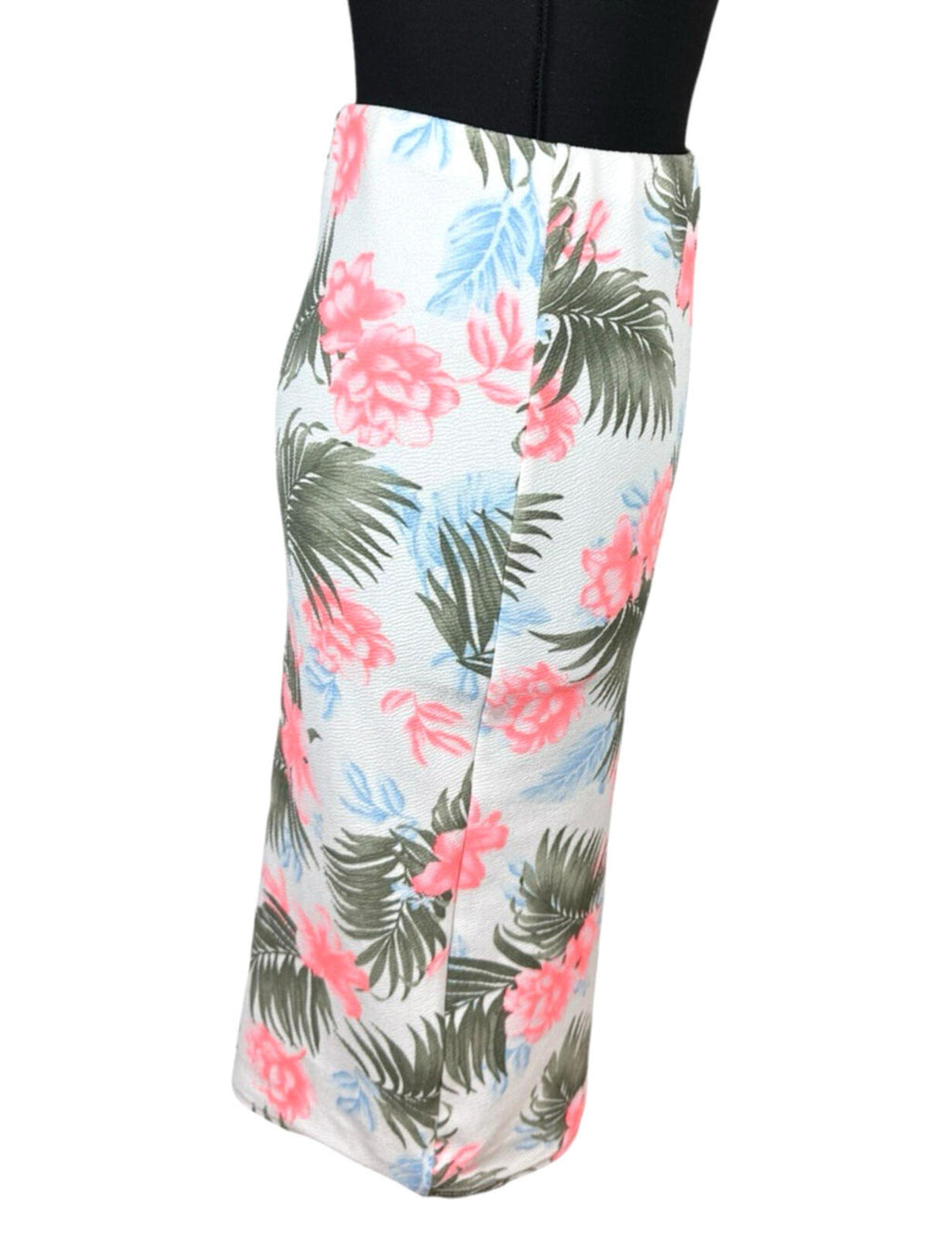 New Look Pencil Skirt Women’s UK Size 10 High Waist Stretch Tropical Print