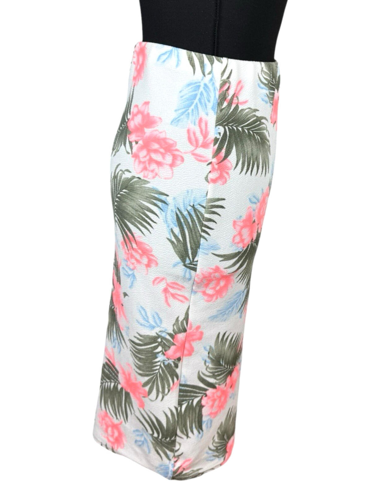 New Look Pencil Skirt Women’s UK Size 10 High Waist Stretch Tropical Print