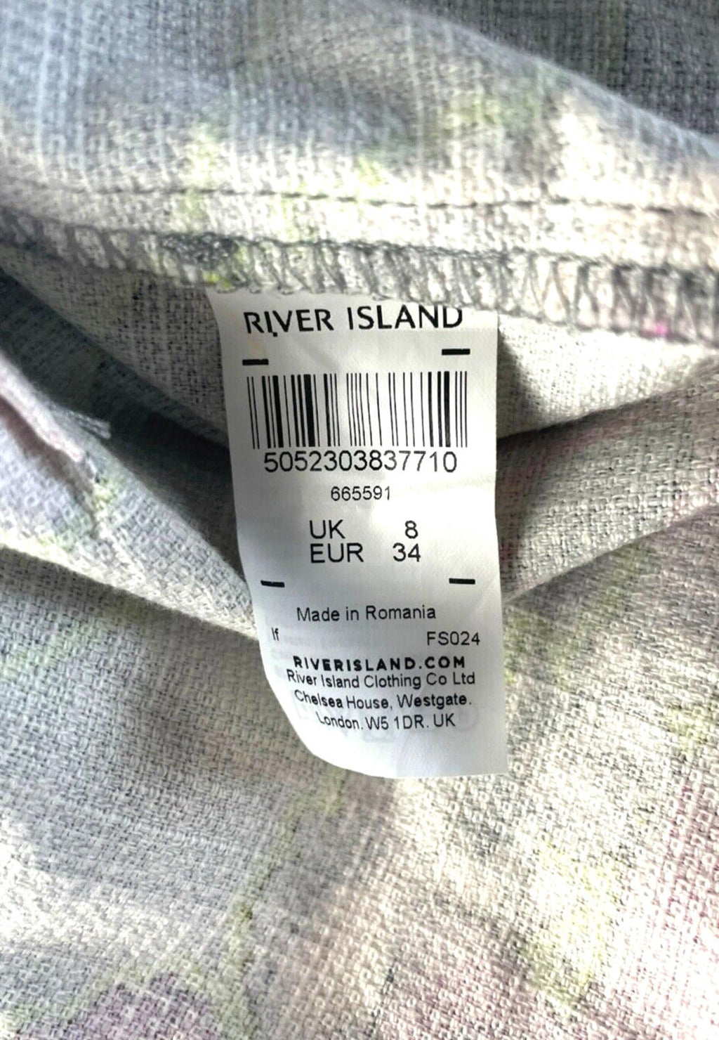 River Island Playsuit Cut Out Back Floral Women’s UK Size 8