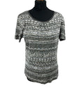 Maine Brown Patterned Tshirt Top Short Sleeve Round Neck Women’s UK Size 16