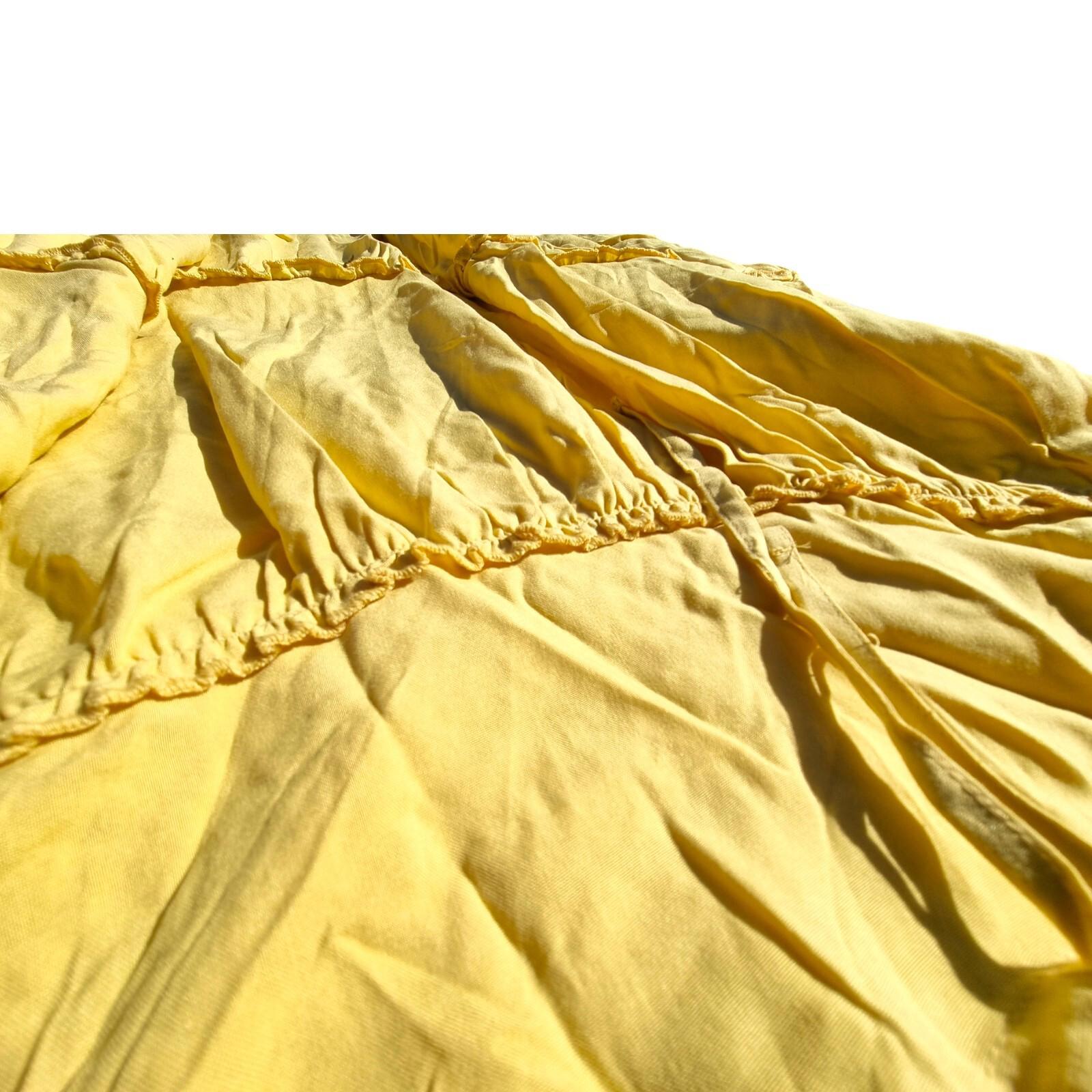 Yellow Tiered Gypsy Skirt Midaxi Women’s UK Size 18