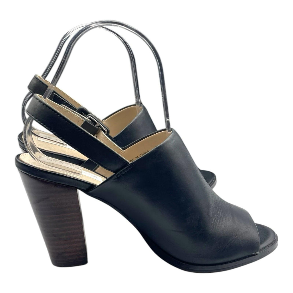 RJR John Rocha Black Leather Peep Toe Block Heel Shoes Women’s UK Size 5 (EU 38)