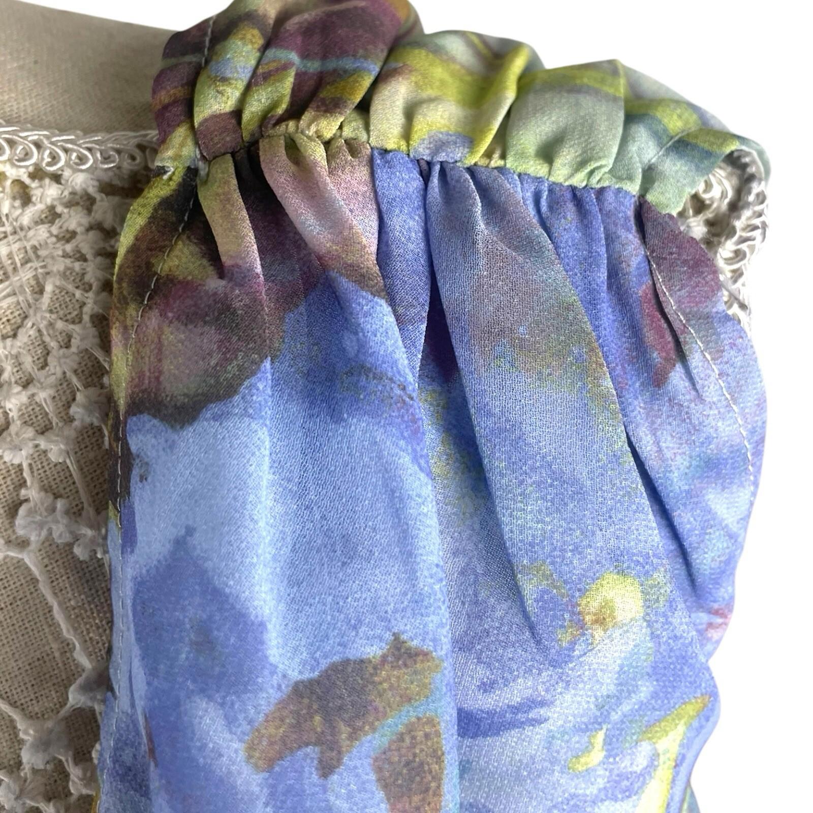 Pretty Little Thing Cowl Neck Crop Top Women’s UK Size 8 Ruffle Shoulders Lined