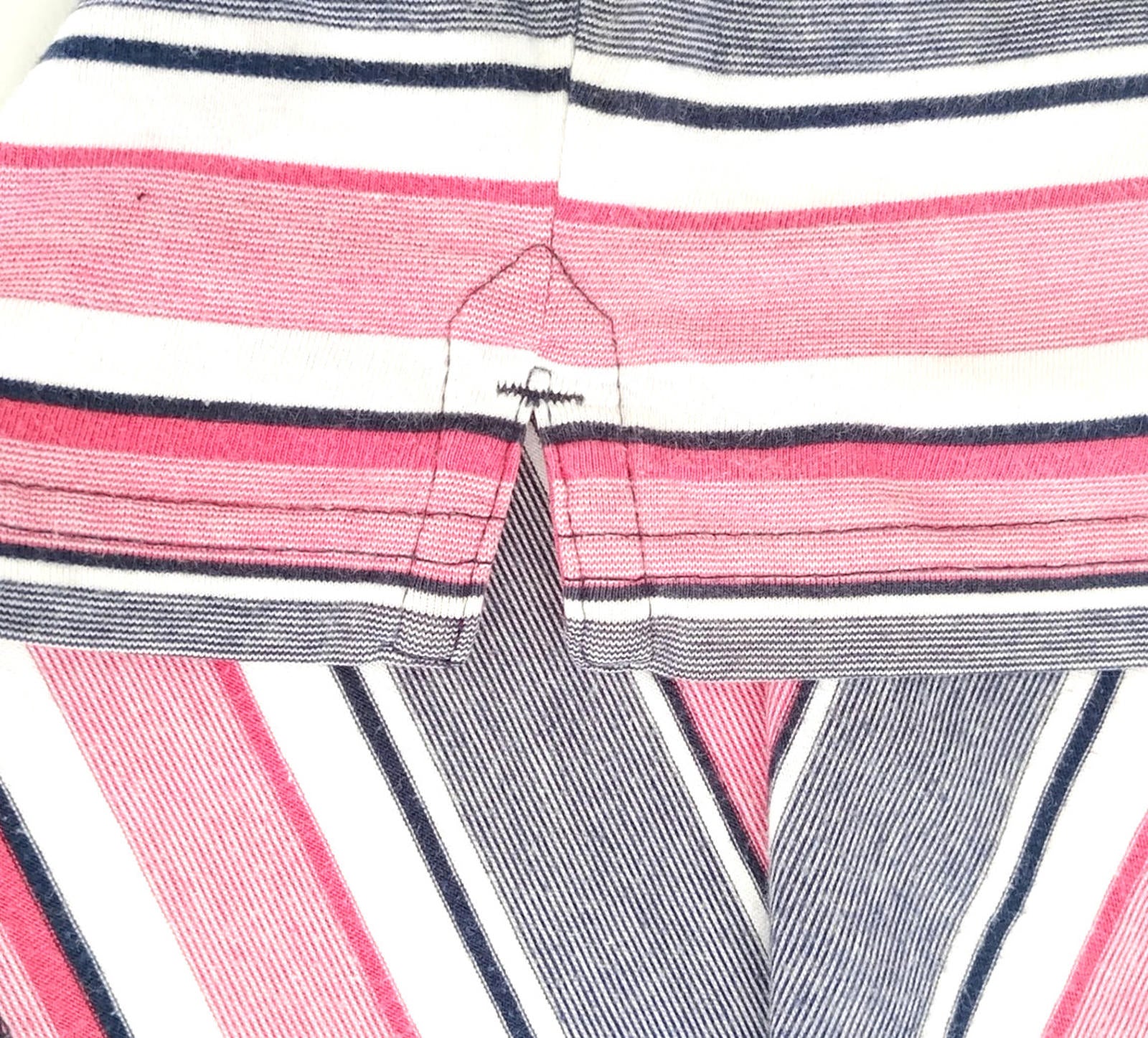 BHS Striped Polo Shirt Men's UK Size M Pink Grey 100% Cotton Embroidered Logo