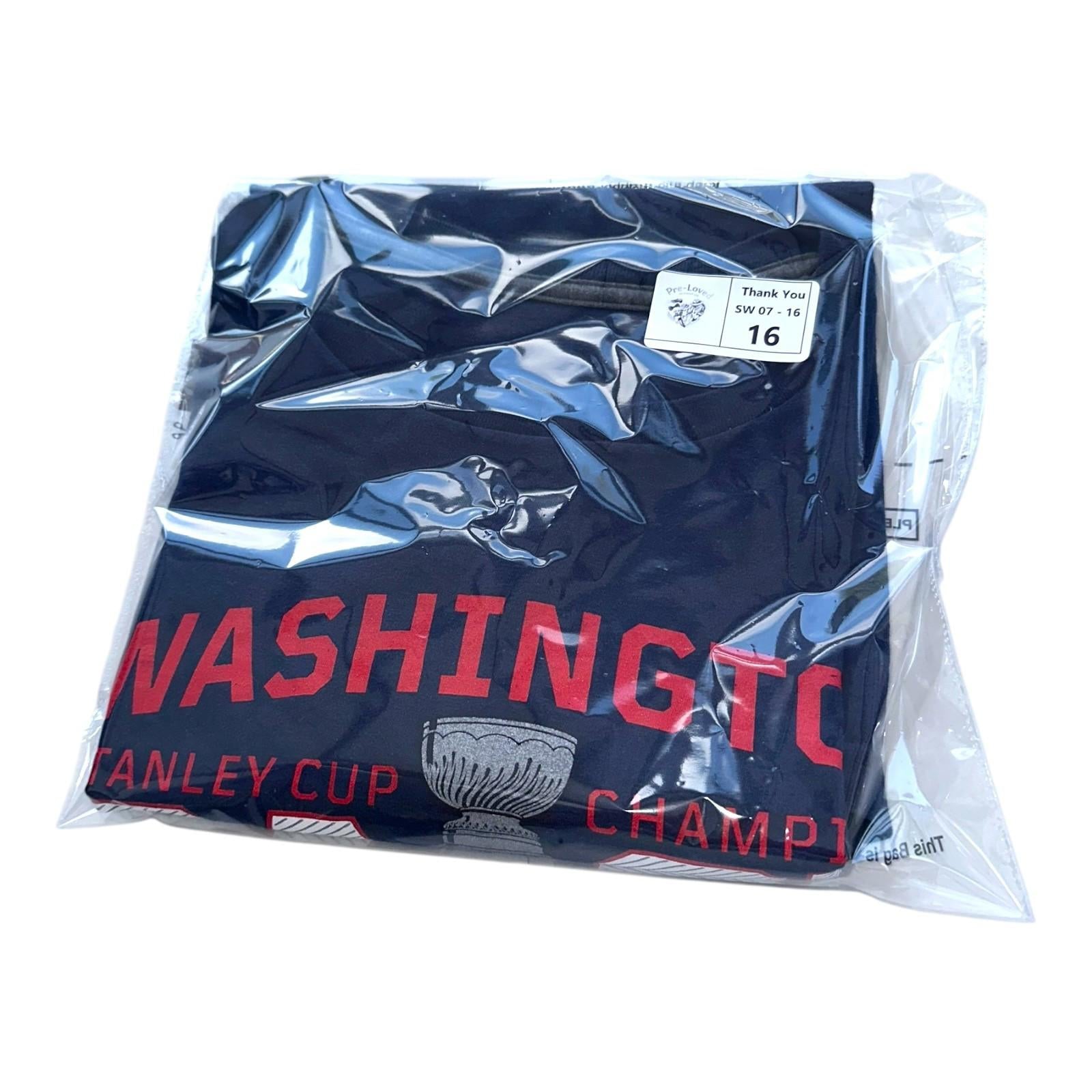 Washington T-Shirt Men's UK Size L Blue Stanley Cup Short Sleeve Crew Neck