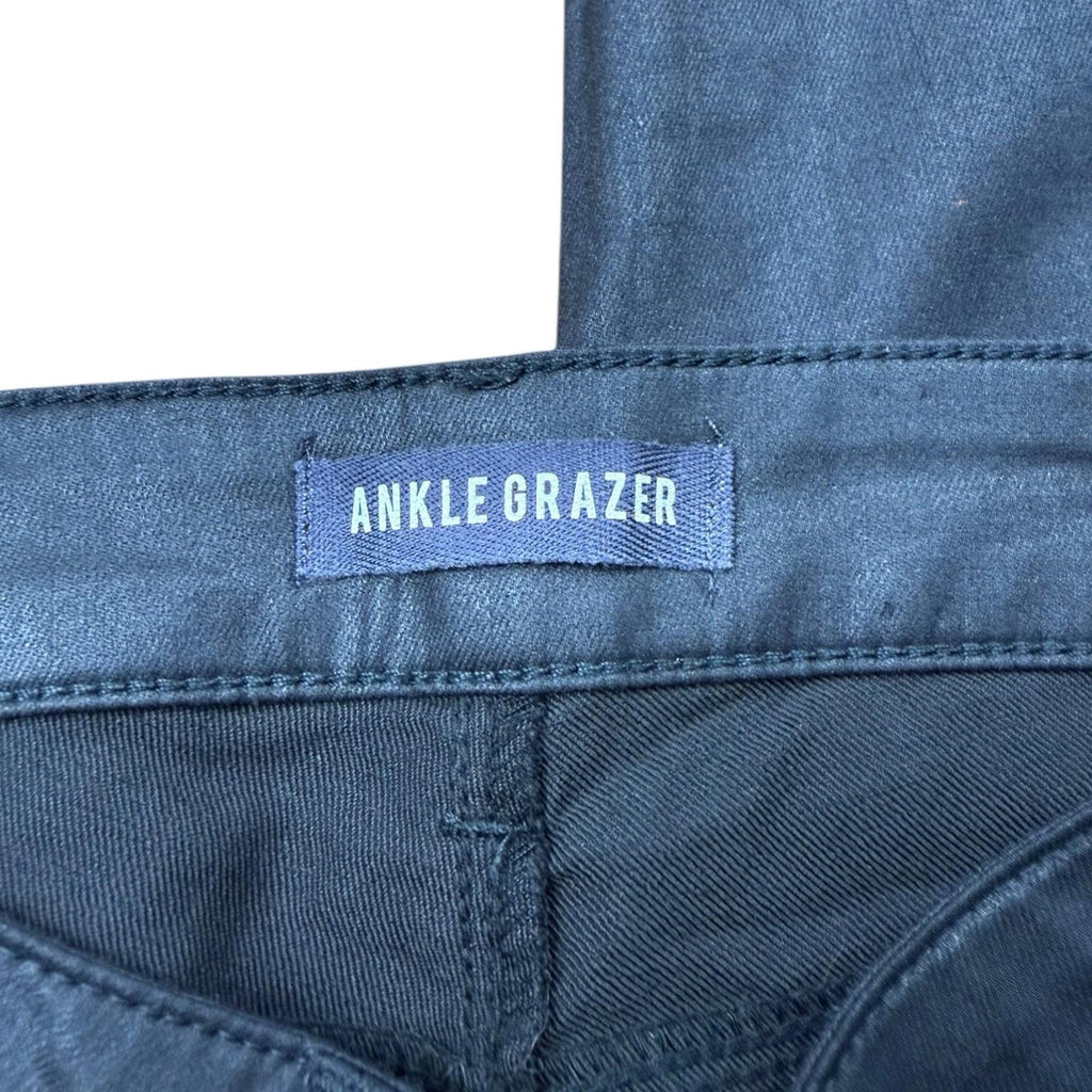 Marks & Spencer Black Faux Leather Jeans Ankle Grazer Matte Women’s UK Size 8