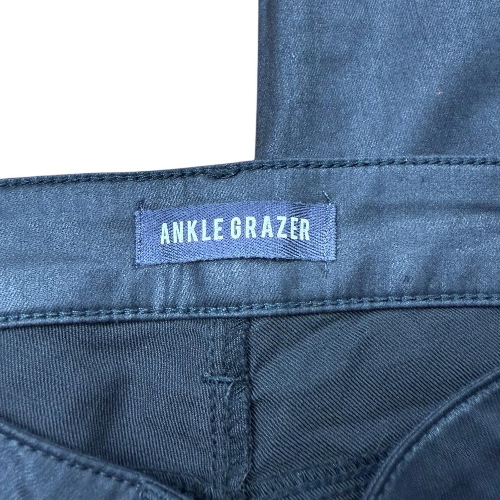 Marks & Spencer Black Faux Leather Jeans Ankle Grazer Matte Women’s UK Size 8