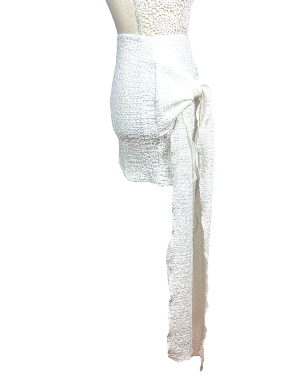 Textured Mini Skirt Wrap Front Detail Women’s UK Size 8
