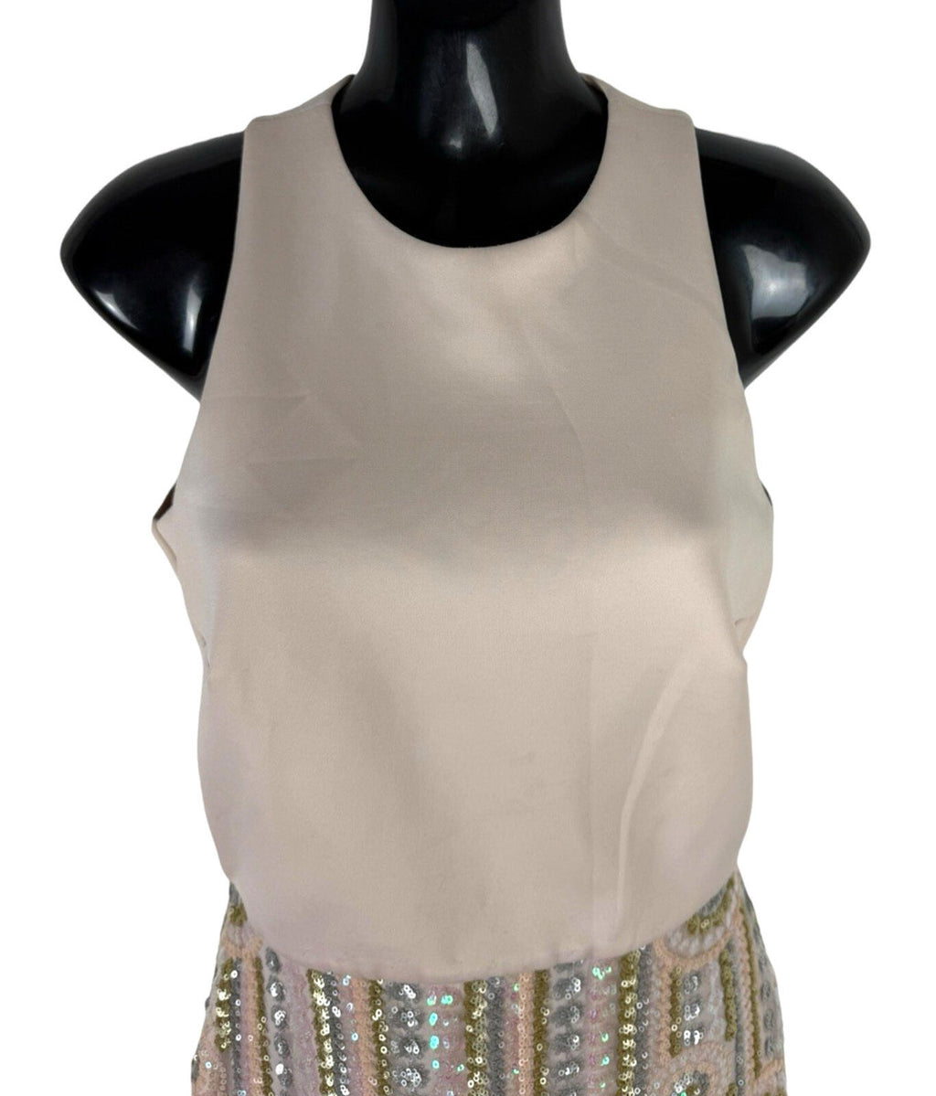 ASOS Sequin Party Dress Women’s UK Size 8 Knee Length Sleeveless Lined Pastel
