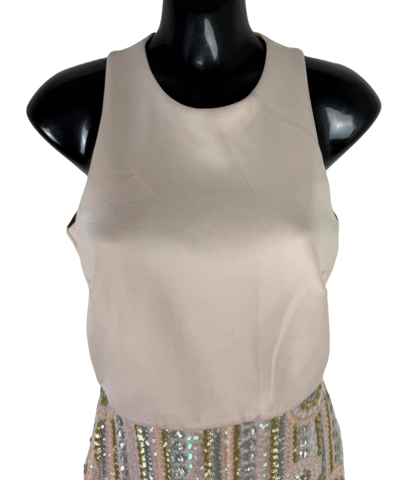 ASOS Sequin Party Dress Women’s UK Size 8 Knee Length Sleeveless Lined Pastel