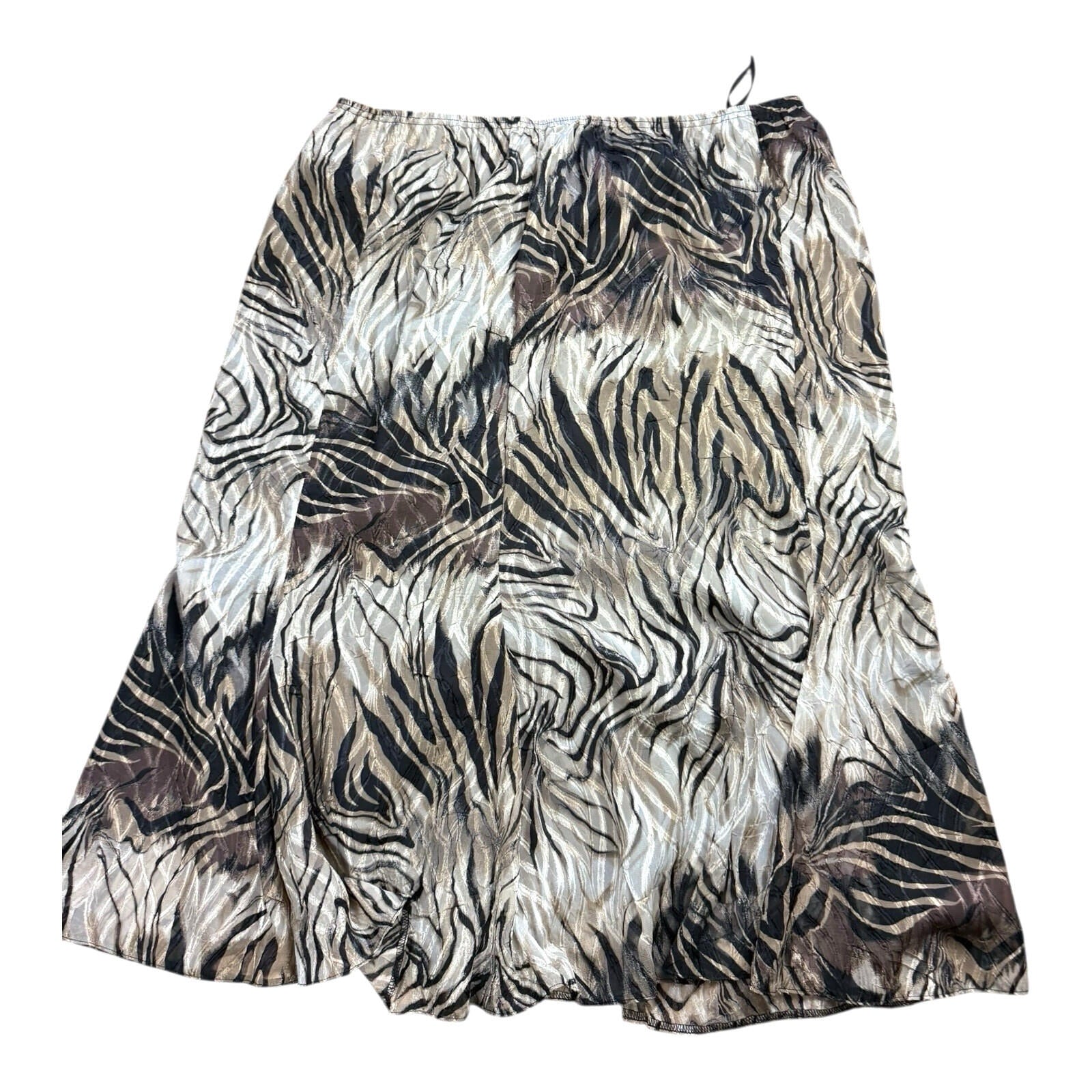 Roman Aline Midi Skirt Women’s UK Size 20 Elastic Waist Gold Animal Print
