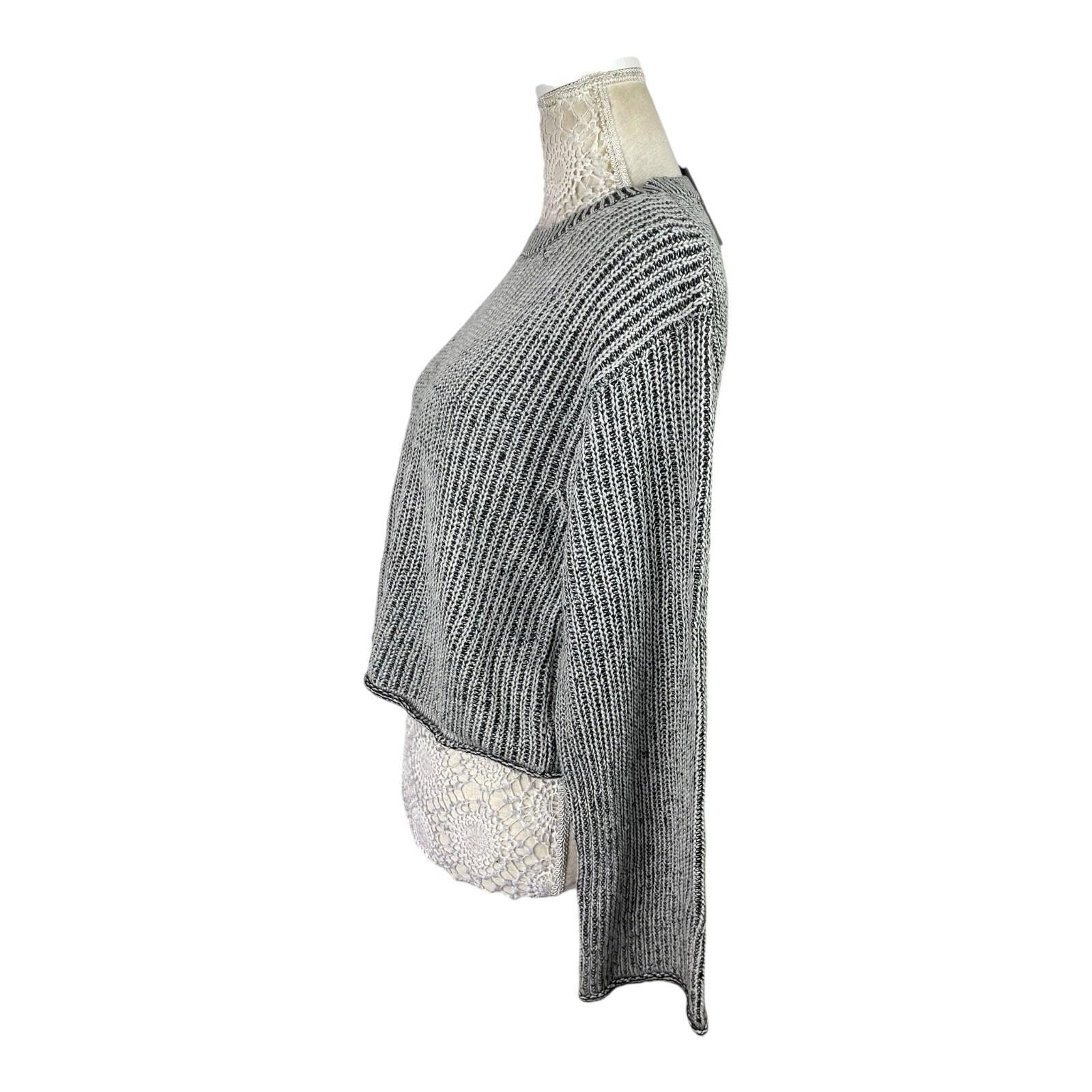 H&M Knit Jumper Grey Marl Long Sleeve Cropped Women’s UK Size XS