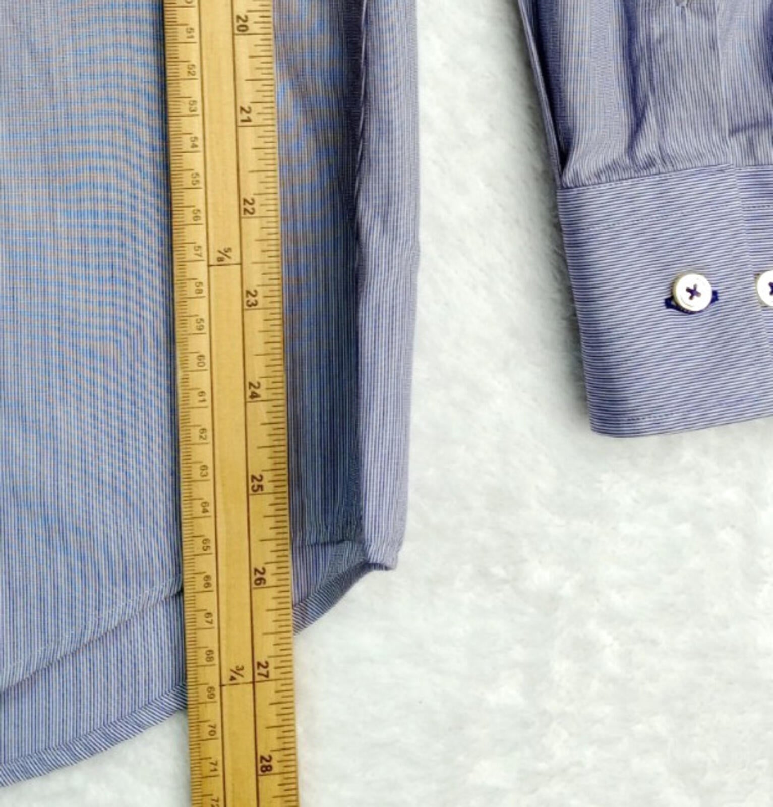 Hugo Boss Shirt Men's UK Size S Blue Stripe 100% Cotton Easy Care Slim Fit