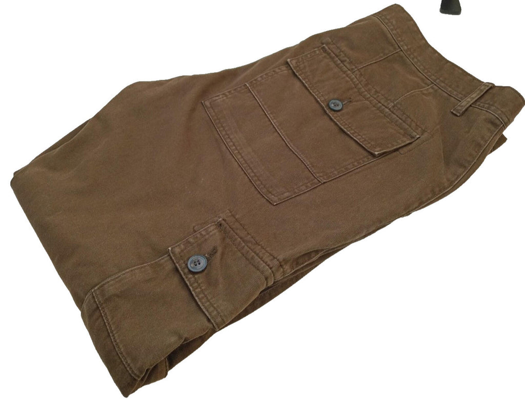 Easy Cargo Trousers Men's UK Size W38 L29 Brown 6 Pocket Design 100% Cotton