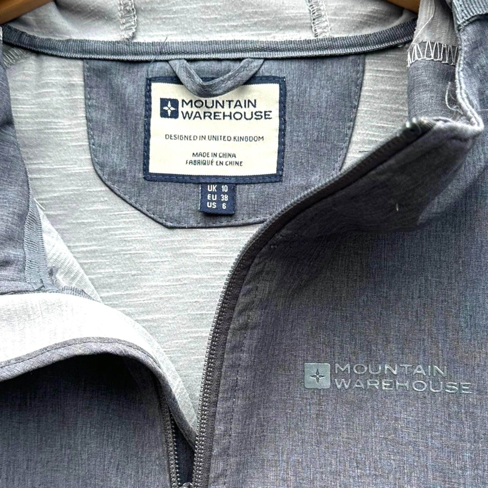 Mountain Warehouse Jacket Women's UK Size 10 Grey Hooded Pockets Soft Shell Coat