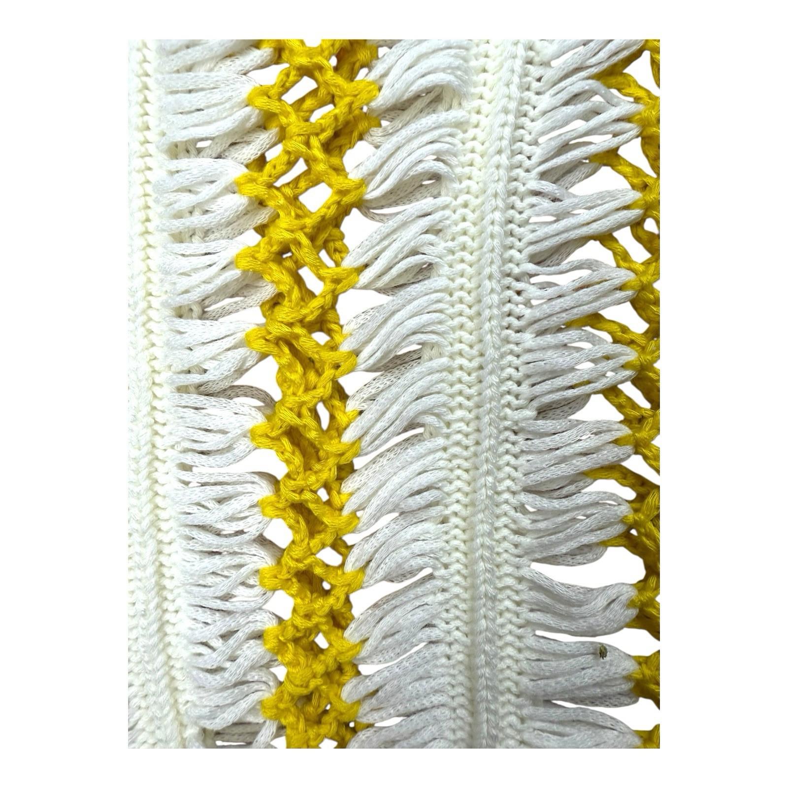 Pretty Little Thing Crochet Beach Skirt Yellow High Waist Women’s UK Size 8