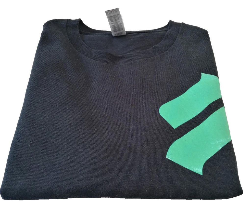 Front Commun Graphic Print T-Shirt Men's Size S Black Crew Neck 100% Cotton