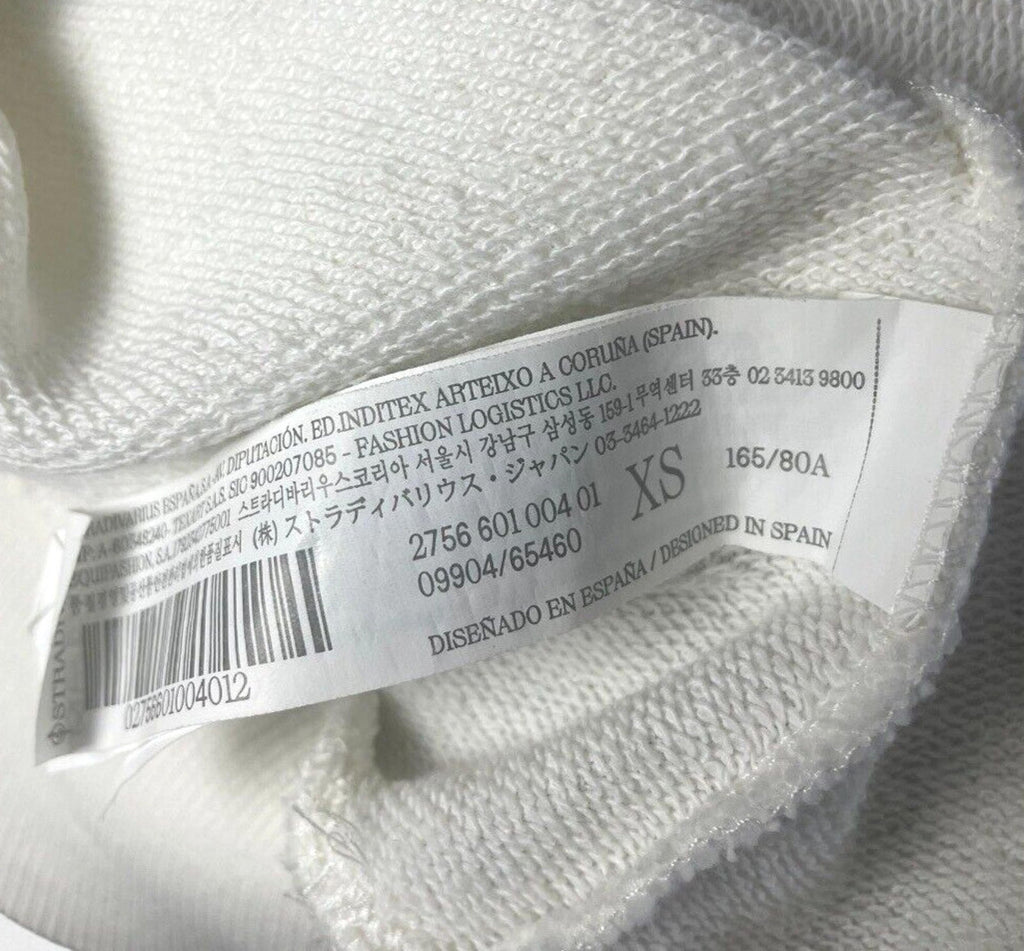 Stradivarius Over Sized Jersey Jumper Collared White Chicago Women's UK Size XS