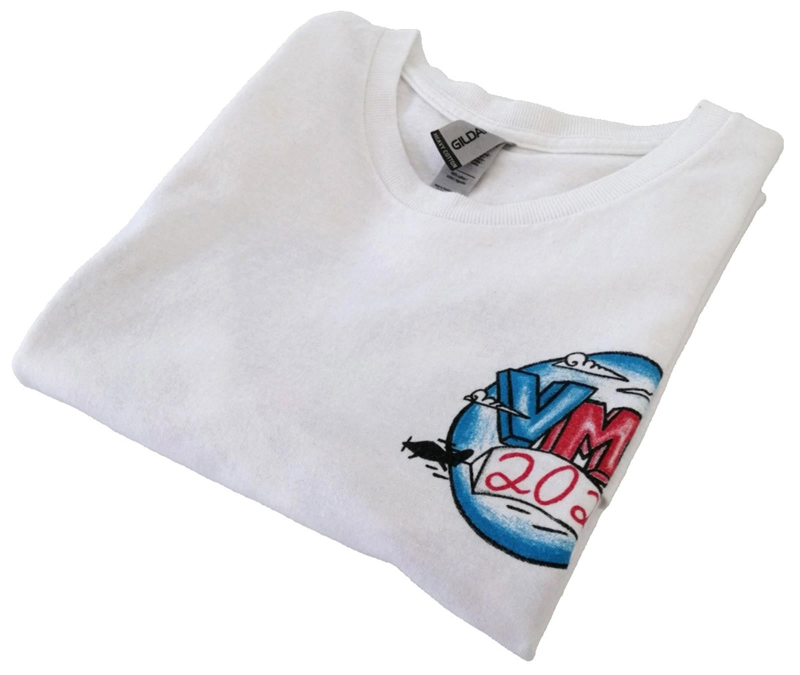 Tattoo Graphic Print T-Shirt Men's UK Size M White Crew Neck Travel Theme Gildan