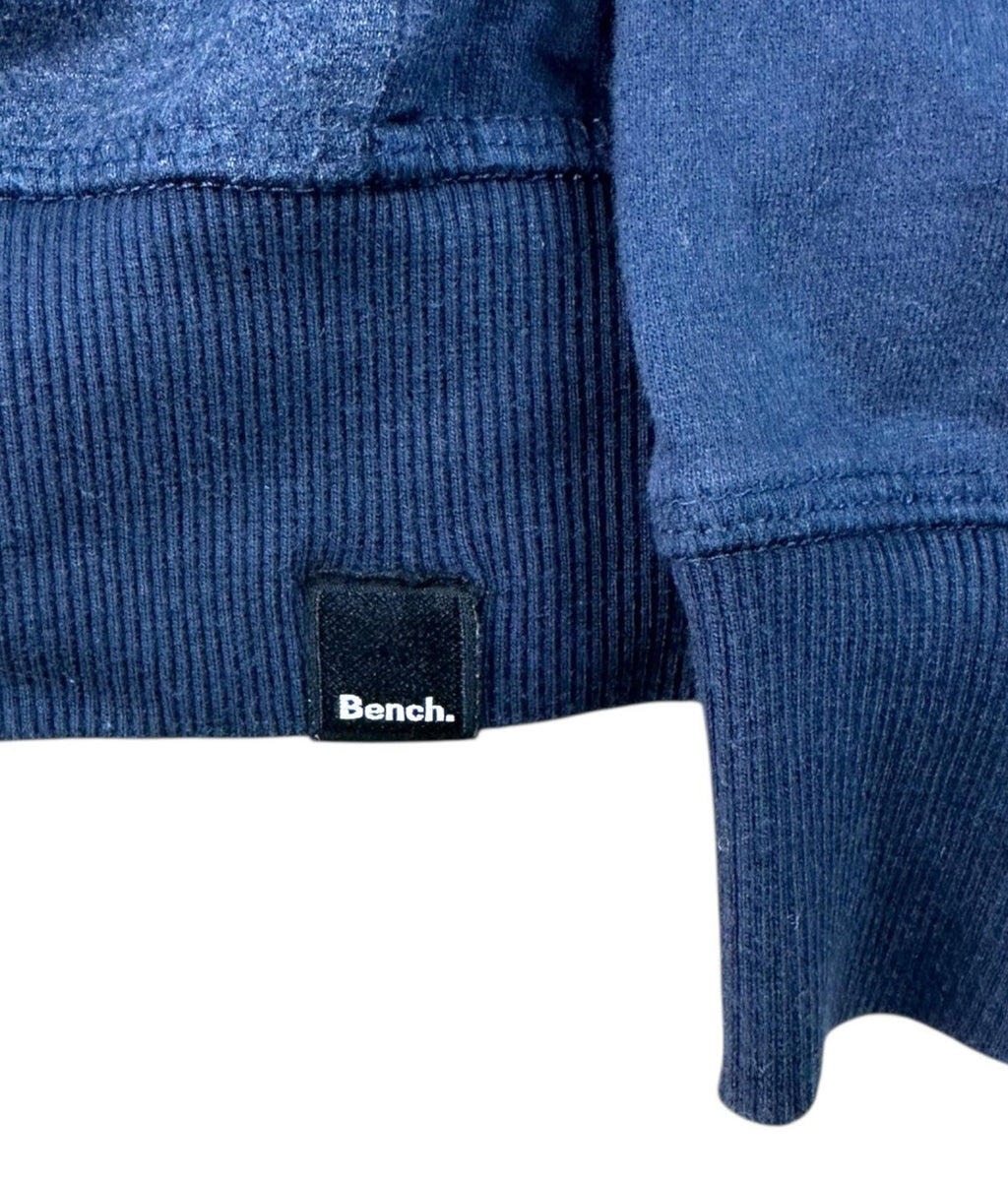 Bench Hooded Jacket Hoodie Men's UK Size S Blue 100% Cotton Logo Drawstring Hood
