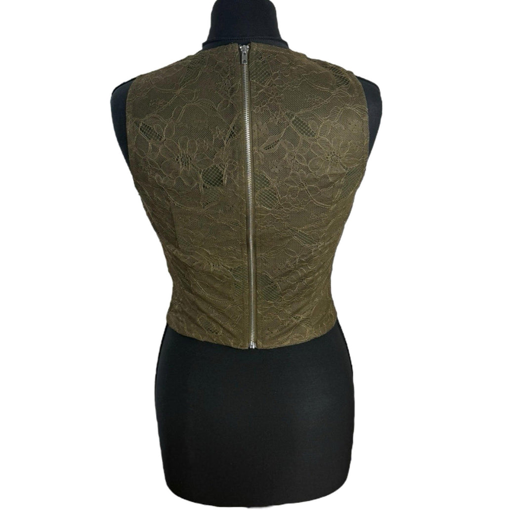 Pretty Little Thing Brown Lace Crop top Women’s UK Size 8