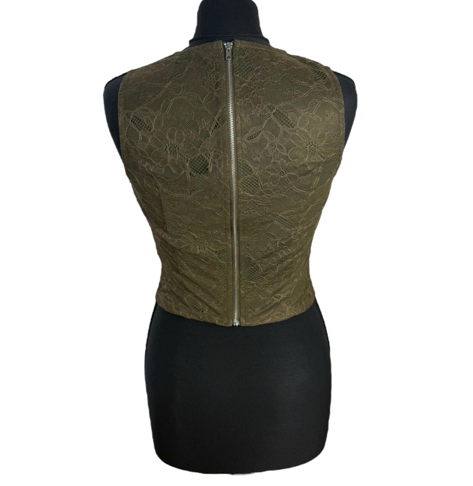 Pretty Little Thing Brown Lace Crop top Women’s UK Size 8