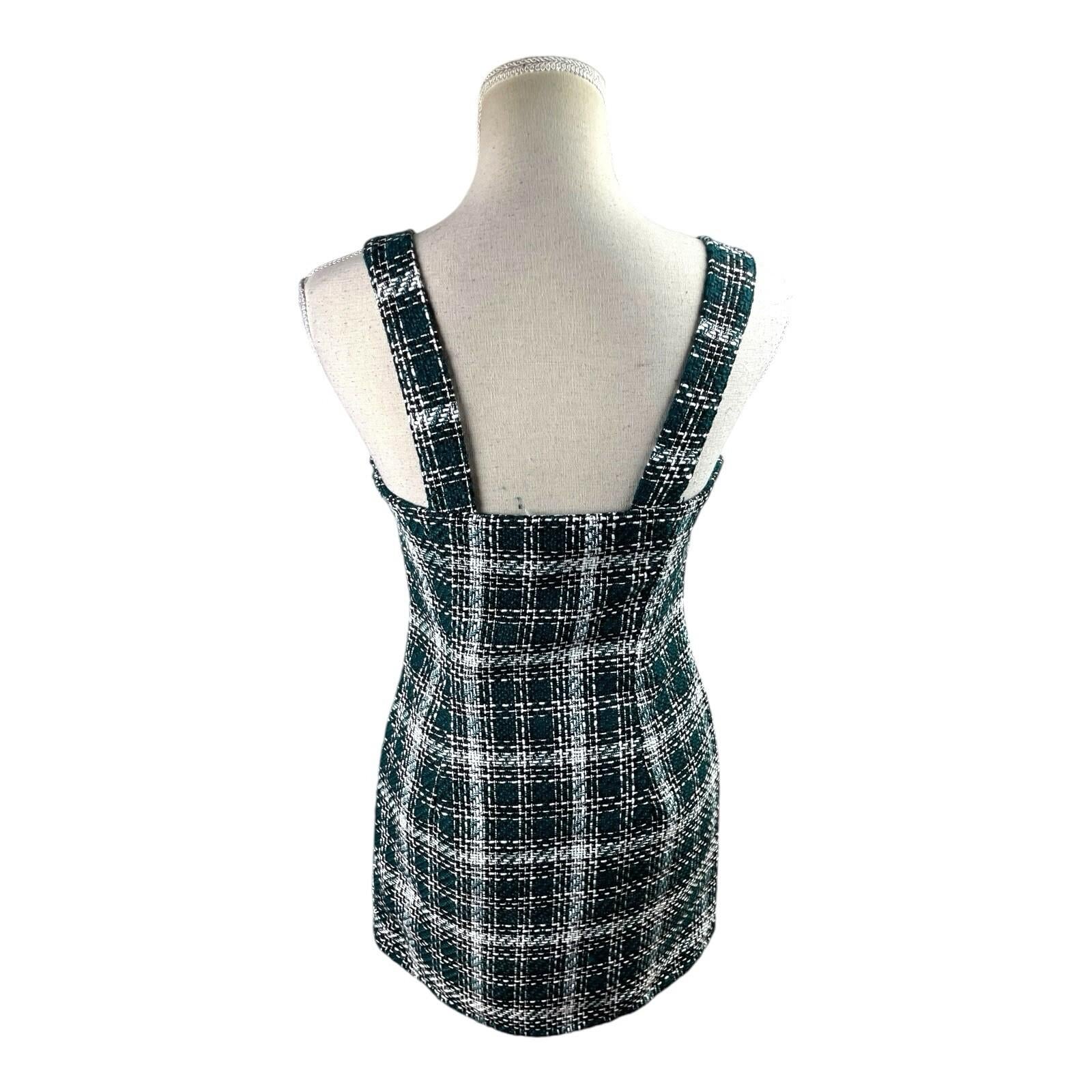 New Look Green Check Pinafore Dress Midi PETITE Women’s UK Size 8