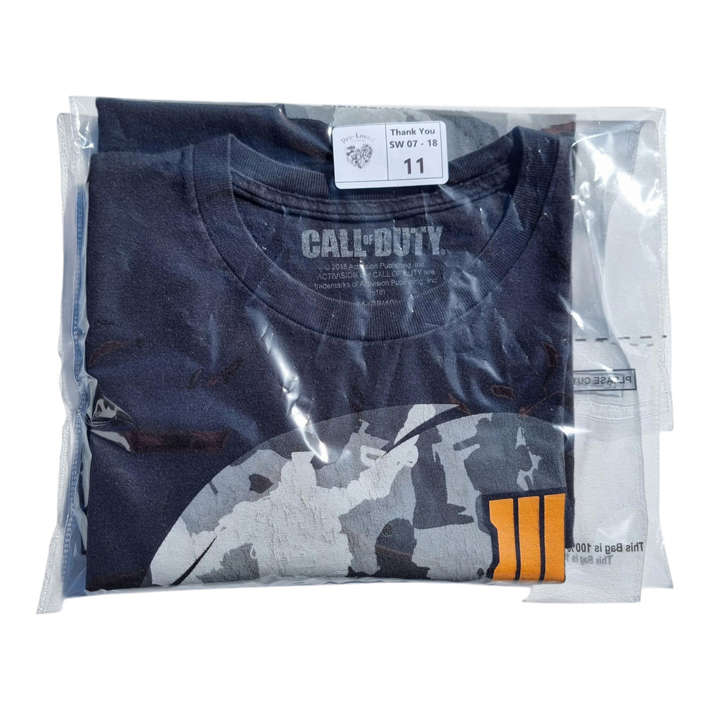 Call Of Duty Graphic Print T-Shirt Men's UK Size M Black Crew Neck 100% Cotton