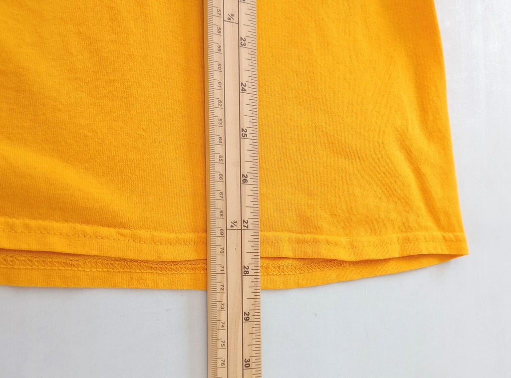 Hawkeyes Football Graphic Print T-Shirt Men's UK Size S Yellow 100% Cotton