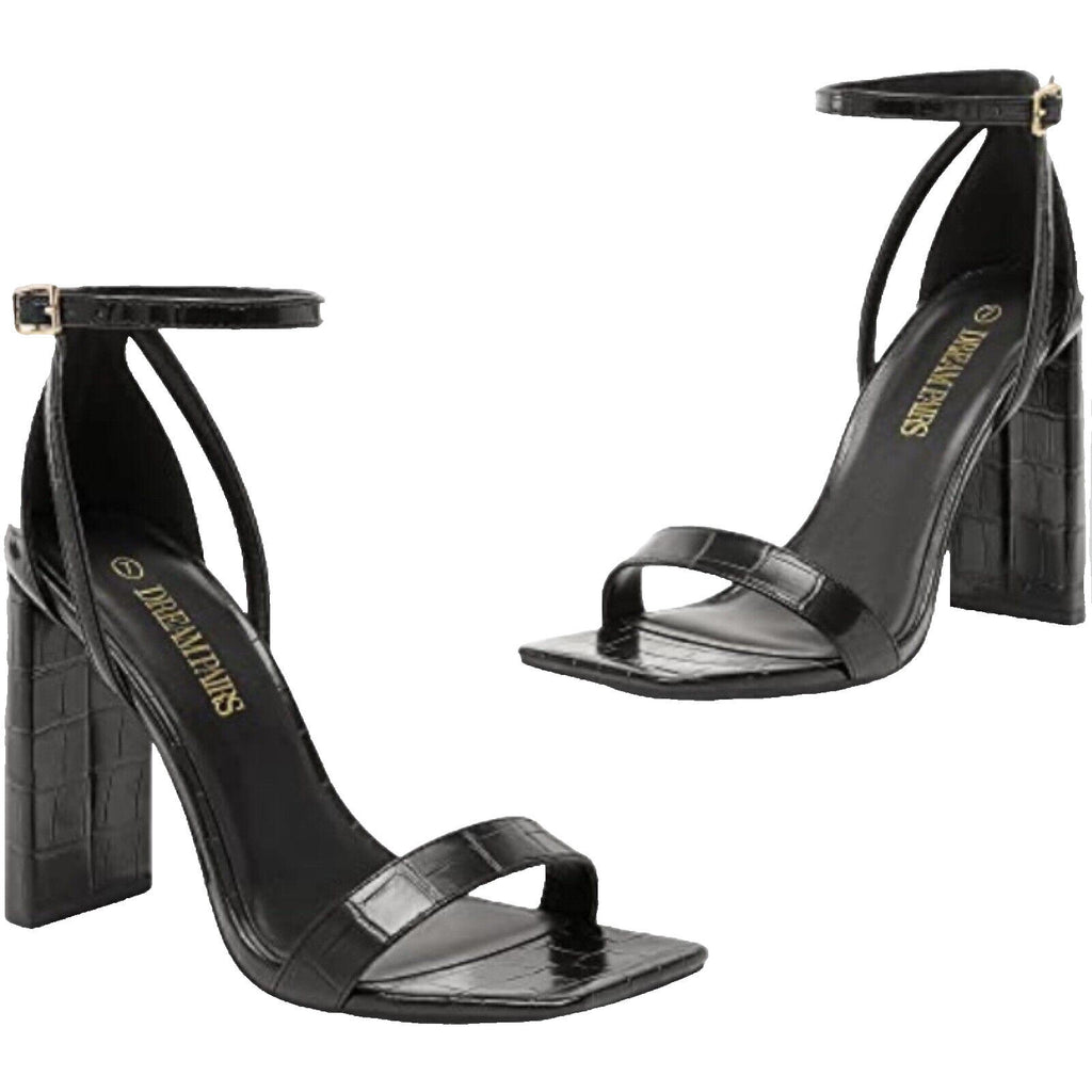 Dream Pairs Faux Block Heel Shoes Square Tie Women’s UK Size 6 EU 39