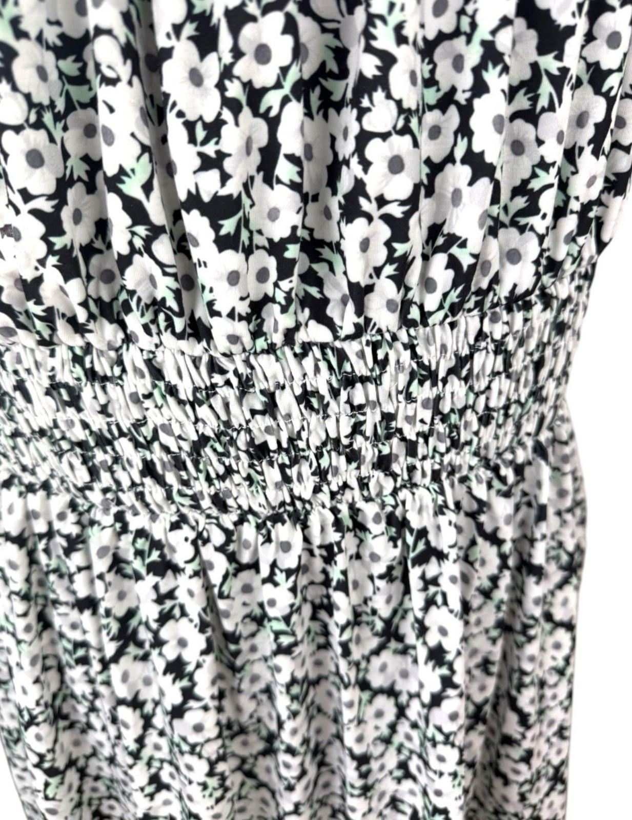Grace Karin Floral Maxi Dress Women’s UK Size 2XL Smocked Summer Spaghetti Strap