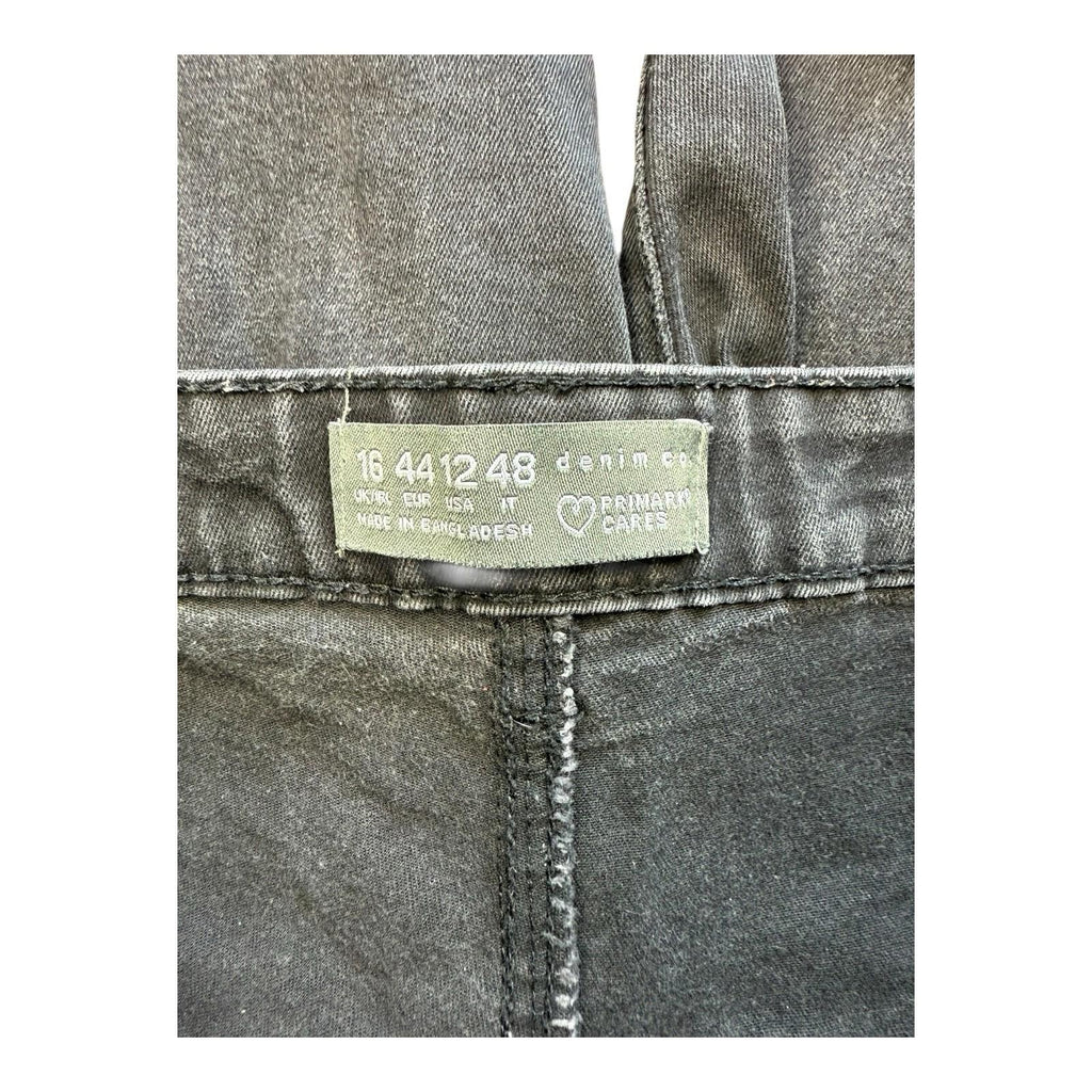 Primark Cares Grey Black Slim Fit Jeans Stretch High Rise Women’s UK Size 16