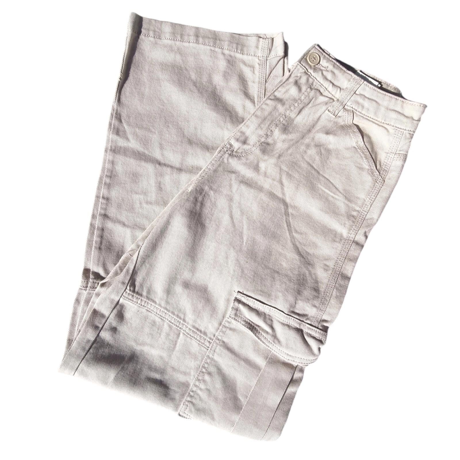 Divided Light Beige Denim Cargo Jeans Women’s UK Size XS