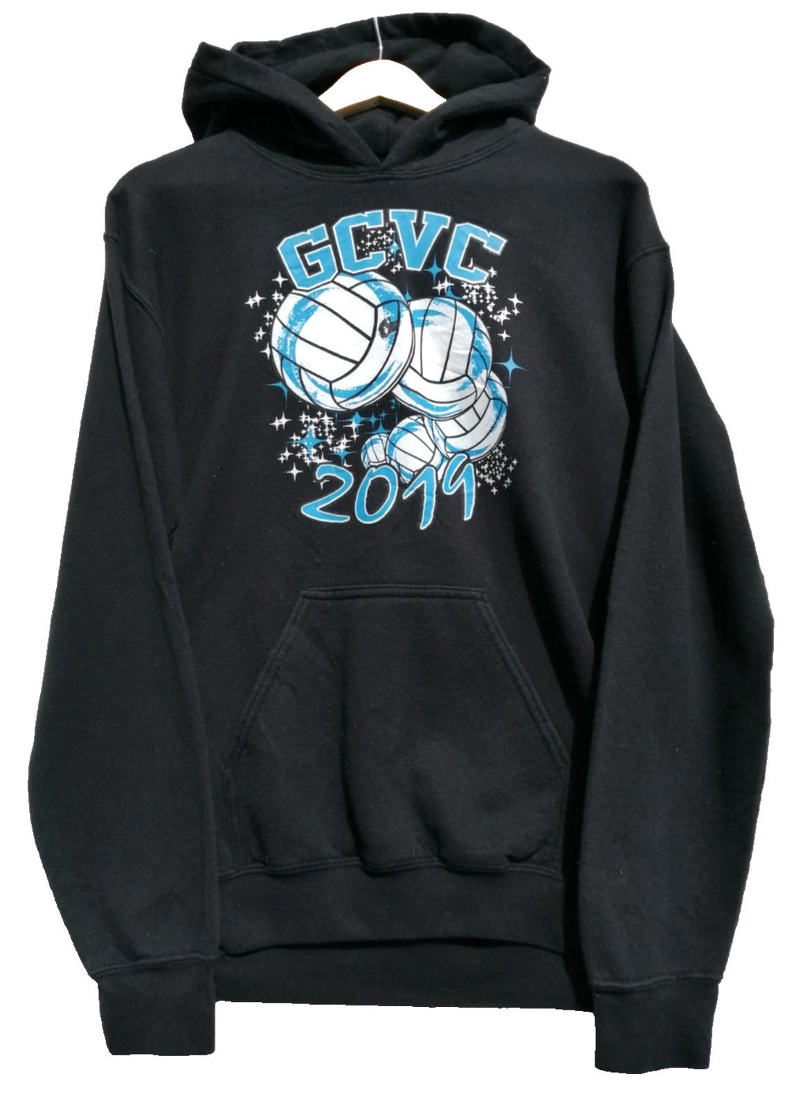 Volleyball Hoodie Women's Size S Graphic Print GCVC 2019 Sports Hooded Pockets
