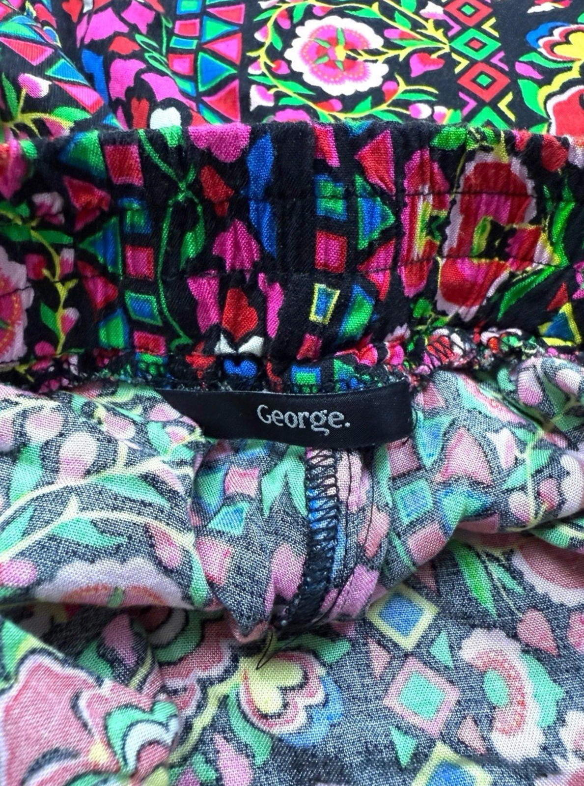 George Floral Shorts High Waist Wide Leg Multicolour Women’s UK Size 16 Summer